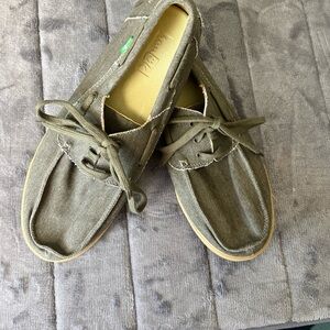 Sanuk Olive Canvas Boat Shoes